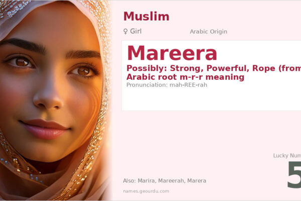 Mareera Name Meaning — Arabic Origin, Girl Name & Details (2025)