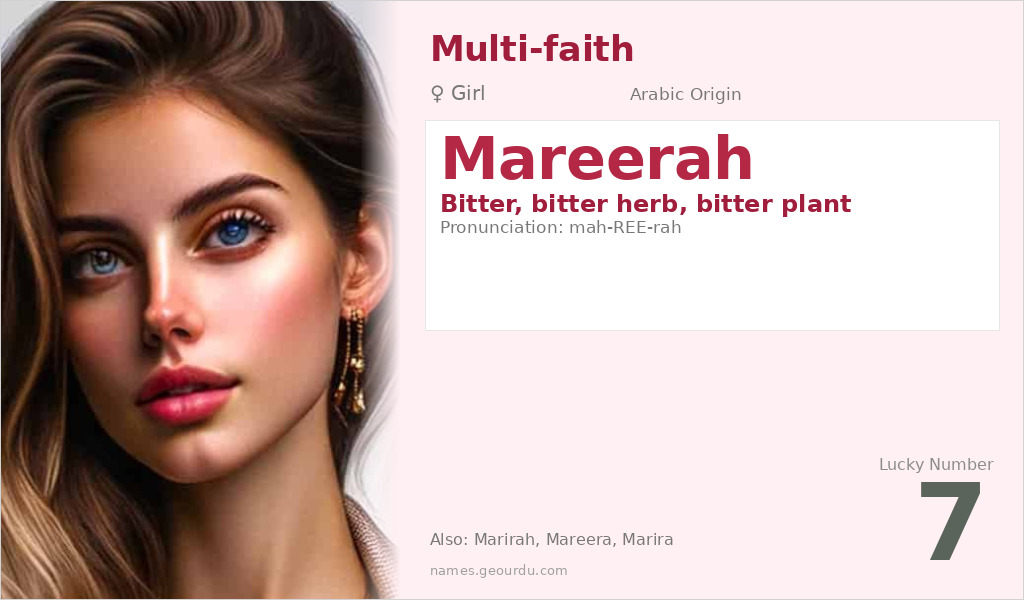 Mareerah Name Meaning and Details
