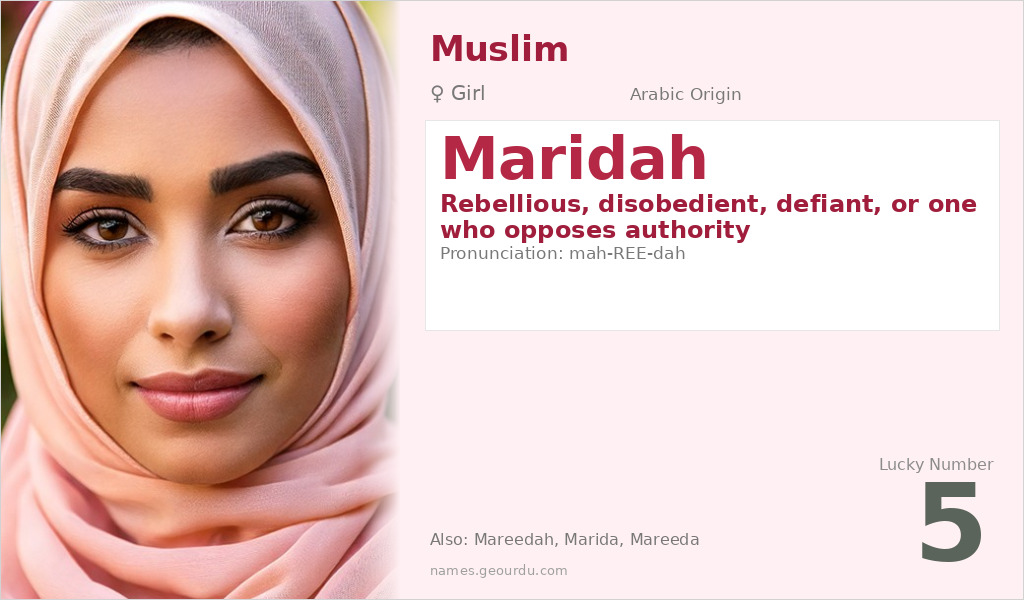 Maridah Name Meaning and Details