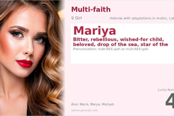 Mariya Name Meaning — Origin, Gender & Details (2025)