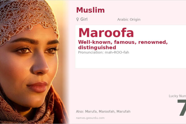 Maroofa Name Meaning — Arabic Origin, Girl Name & Details (2025)