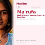 Ma'rufa Name Meaning and Details
