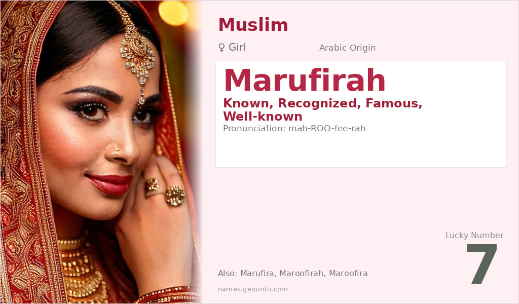 Marufirah Name Meaning and Details