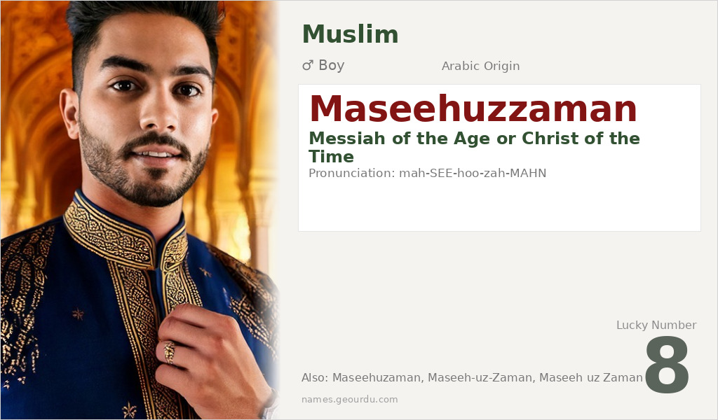 Maseehuzzaman Name Meaning and Details