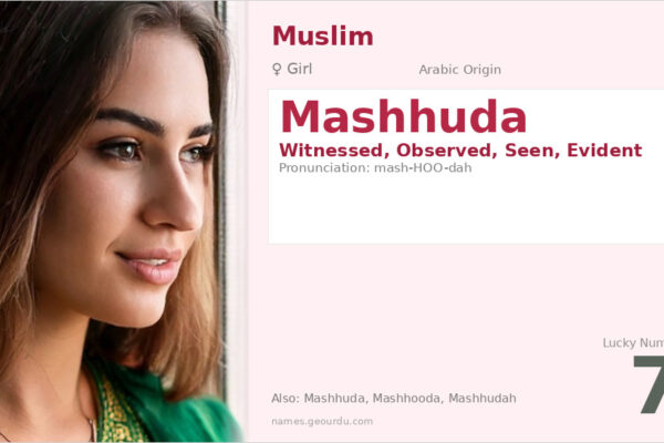 Mashhuda Name Meaning — Arabic Origin, Girl Name & Details (2025)