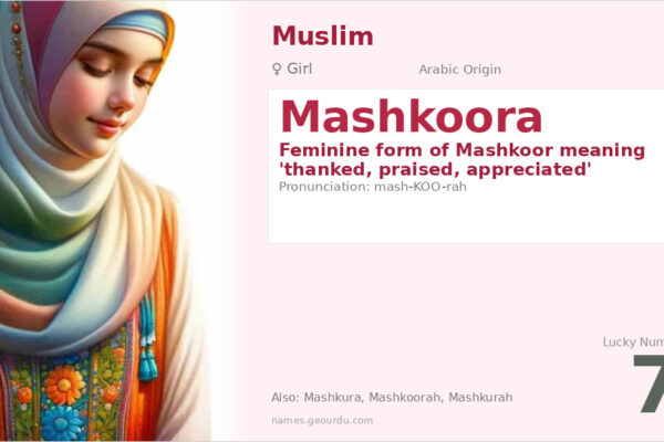 Mashkoora Name Meaning — Arabic Origin, Girl Name & Details (2025)