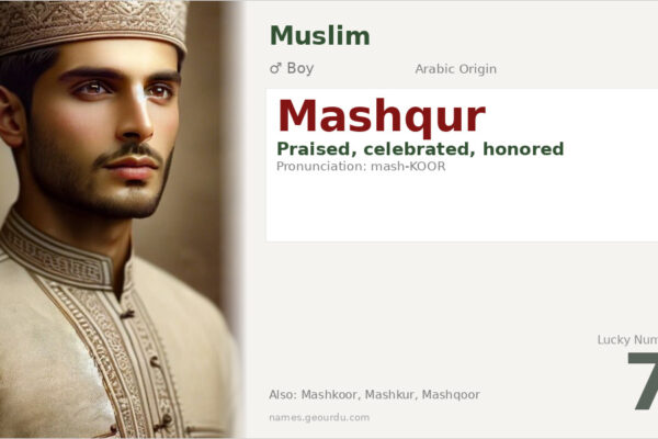 Mashqur Name Meaning — Arabic Origin, Boy Name & Details (2025)