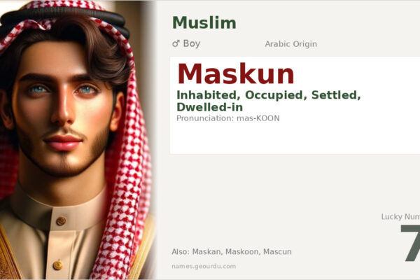 Maskun Name Meaning — Arabic Origin, Boy Name & Details (2025)