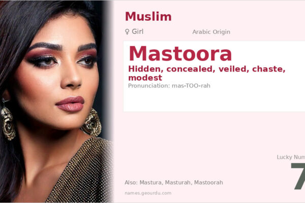 Mastoora Name Meaning — Arabic Origin, Girl Name & Details (2025)