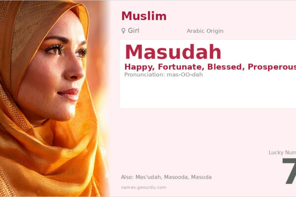 Masudah Name Meaning — Arabic Origin, Girl Name & Details (2025)