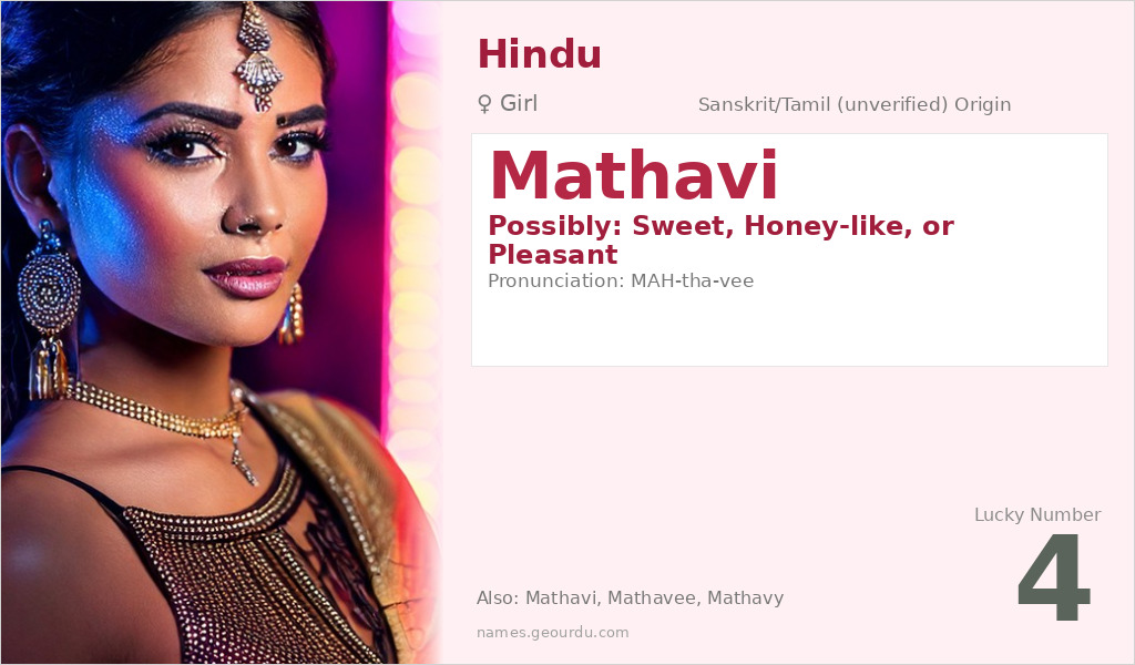 Mathavi Name Meaning and Details