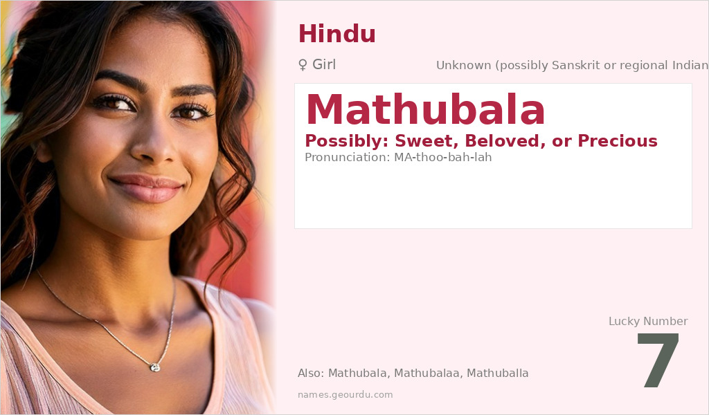 Mathubala Name Meaning and Details