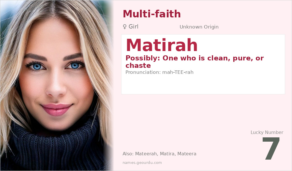 Matirah Name Meaning and Details