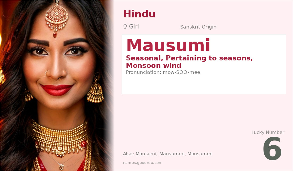 Mausumi Name Meaning and Details