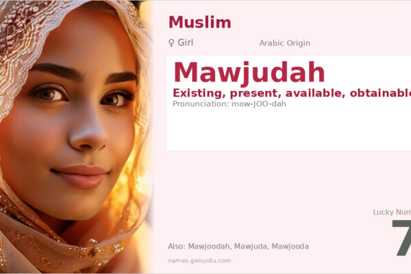 Mawjudah Name Meaning — Arabic Origin, Girl Name & Details (2025)
