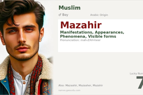 Mazahir Name Meaning — Arabic Origin, Boy Name & Details (2025)