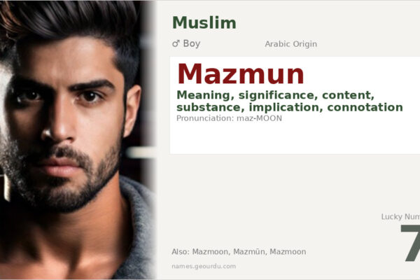 Mazmun Name Meaning — Arabic Origin, Boy Name & Details (2025)