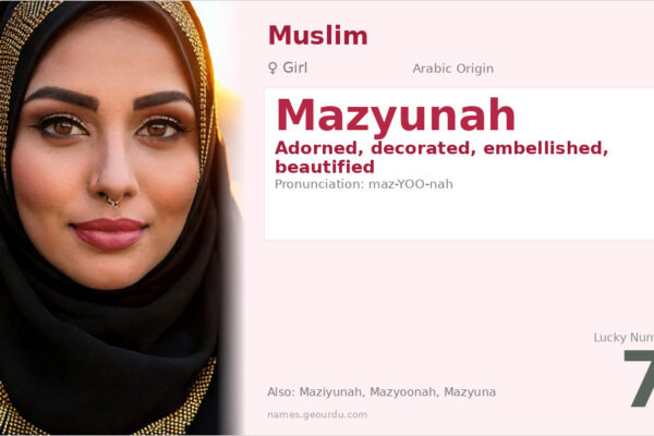 Mazyunah Name Meaning — Arabic Origin, Girl Name & Details (2025)