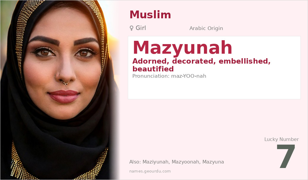 Mazyunah Name Meaning and Details