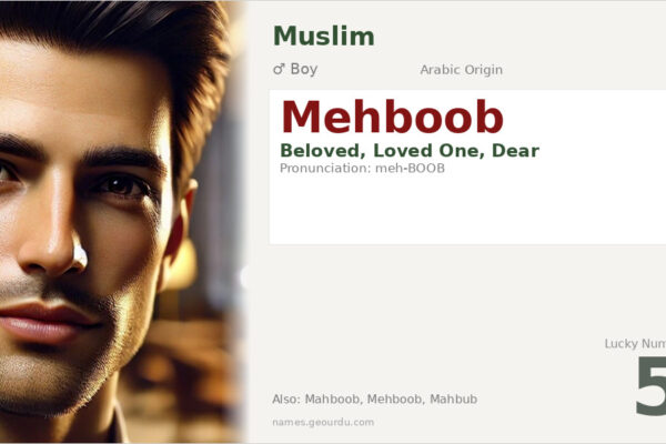 Mehboob Name Meaning — Arabic Origin, Boy Name & Details (2025)