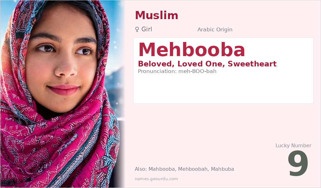 Mehbooba Name Meaning and Details
