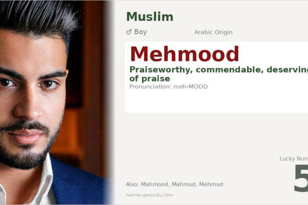 Mehmood Name Meaning — Arabic Origin, Boy Name & Details (2025)