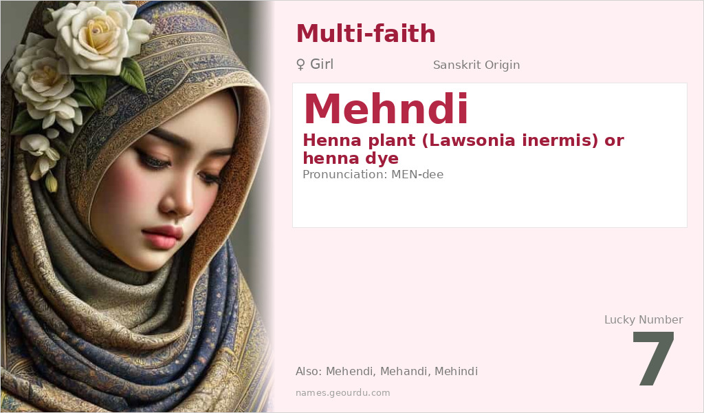 Mehndi Name Meaning and Details