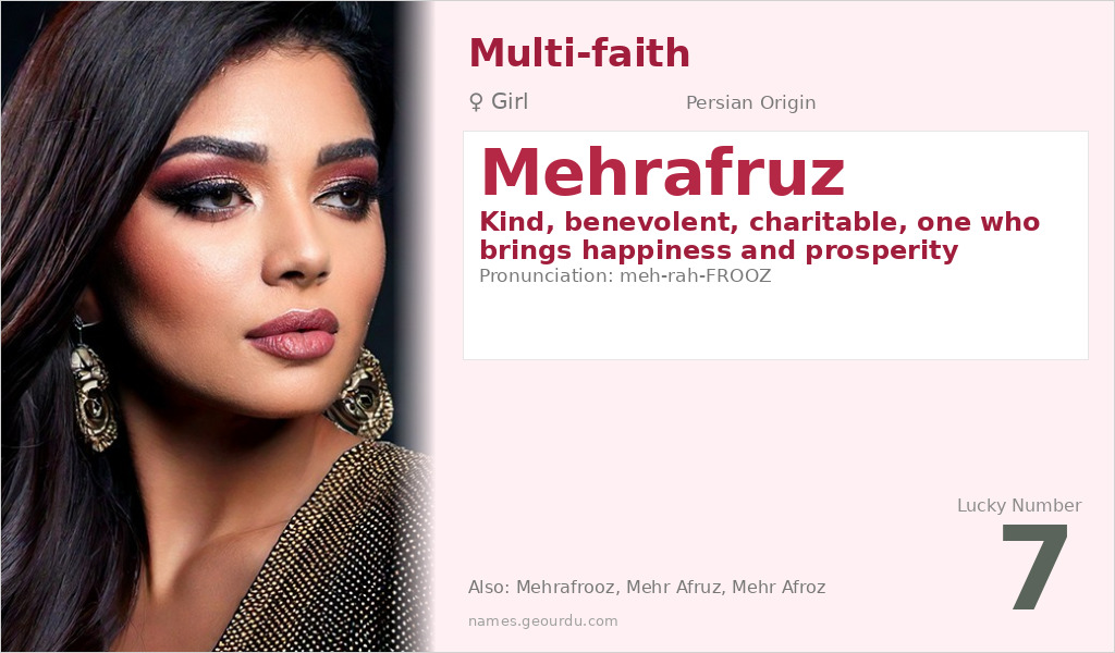 Mehrafruz Name Meaning and Details