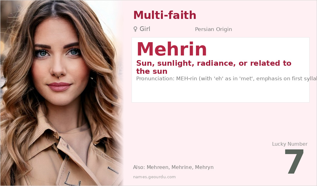 Mehrin Name Meaning and Details
