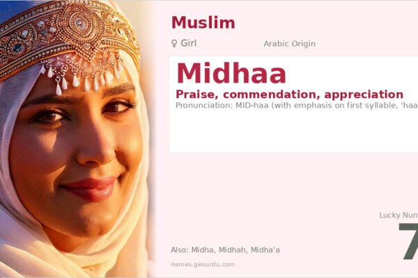 Midhaa Name Meaning — Arabic Origin, Girl’s Name & Islamic Significance (2025)