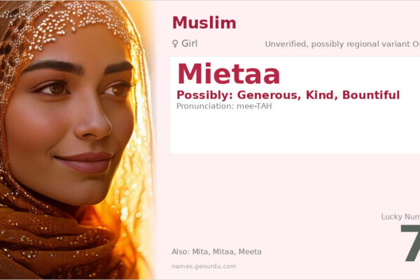 Mietaa Name Meaning — Origin, Gender & Details (2025)
