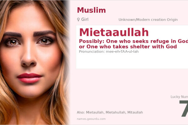 Mietaaullah Name Meaning — Origin, Gender & Details (2025)