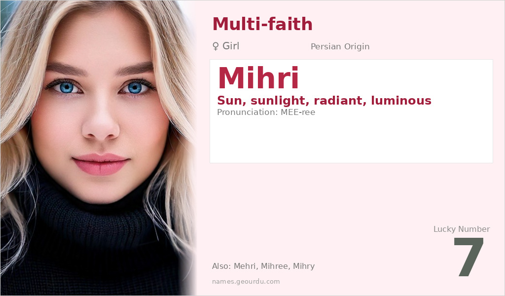 Mihri Name Meaning and Details