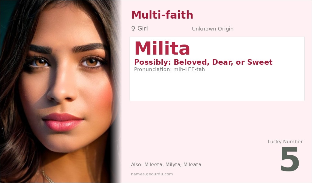 Milita Name Meaning and Details