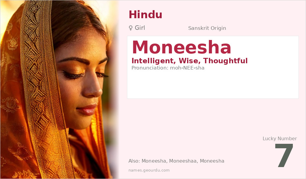 Moneesha Name Meaning and Details