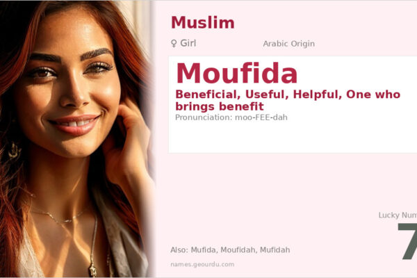 Moufida Name Meaning — Arabic Origin, Girl Name & Details (2025)