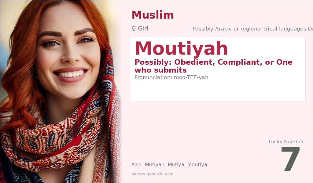 Moutiyah Name Meaning and Details