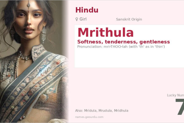 Mrithula Name Meaning — Sanskrit Origin, Girl Name & Details (2025)