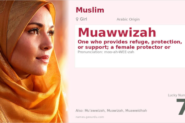 Muawwizah Name Meaning — Arabic Origin, Girl Name & Islamic Significance (2025)