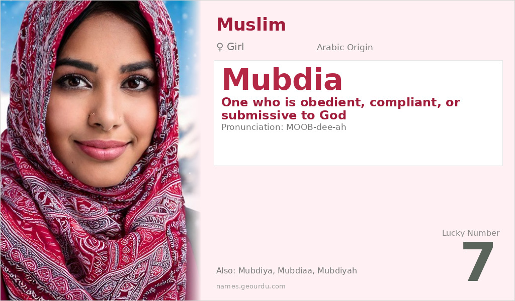 Mubdia Name Meaning and Details