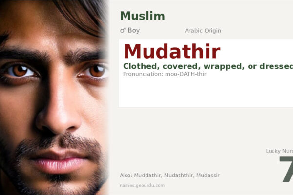 Mudathir Name Meaning — Arabic Origin, Boy & Quranic Details (2025)