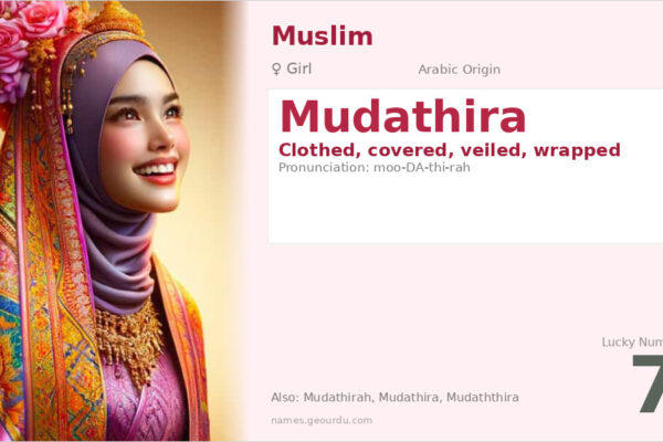 Mudathira Name Meaning — Arabic Origin, Girl Name & Details (2025)