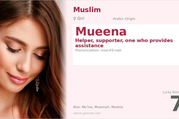 Mueena Name Meaning — Arabic Origin, Girl Name & Details (2025)