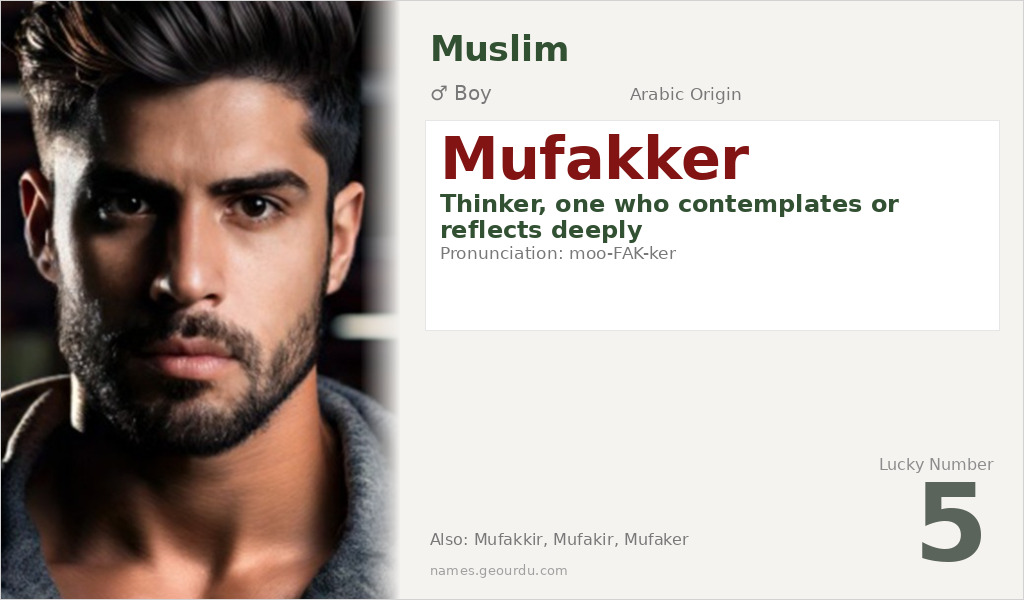 Mufakker Name Meaning and Details