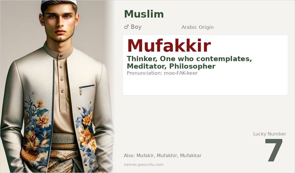 Mufakkir Name Meaning and Details