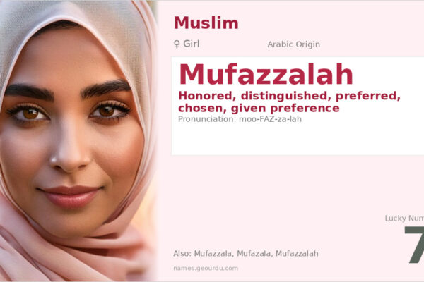 Mufazzalah Name Meaning — Arabic Origin, Girl Name & Details
