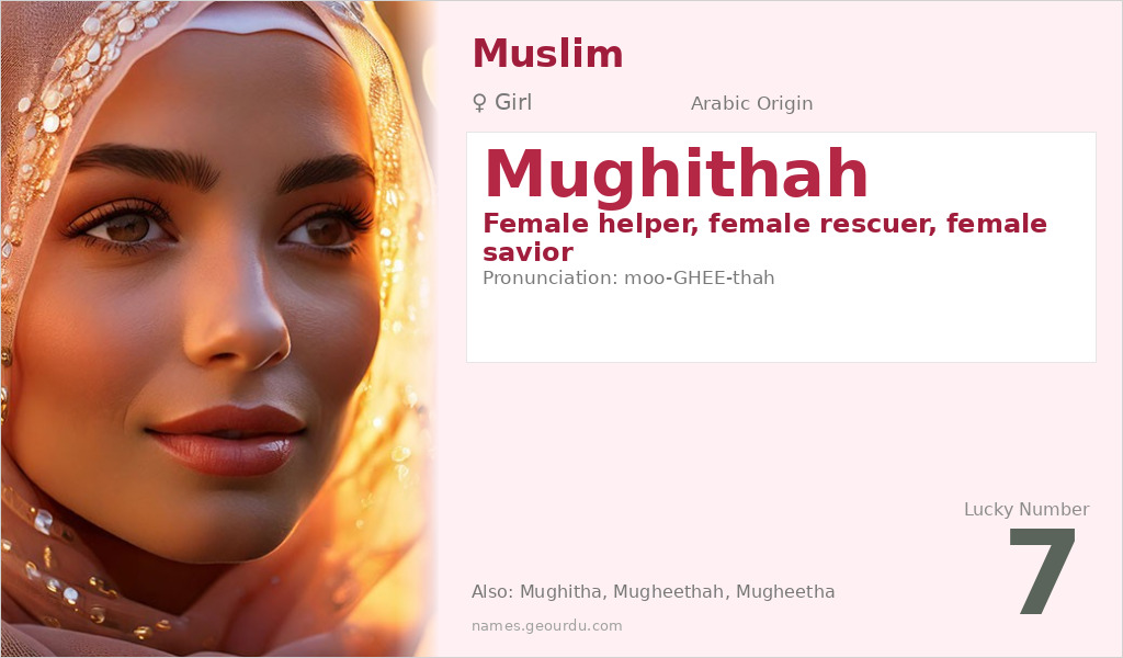 Mughithah Name Meaning and Details