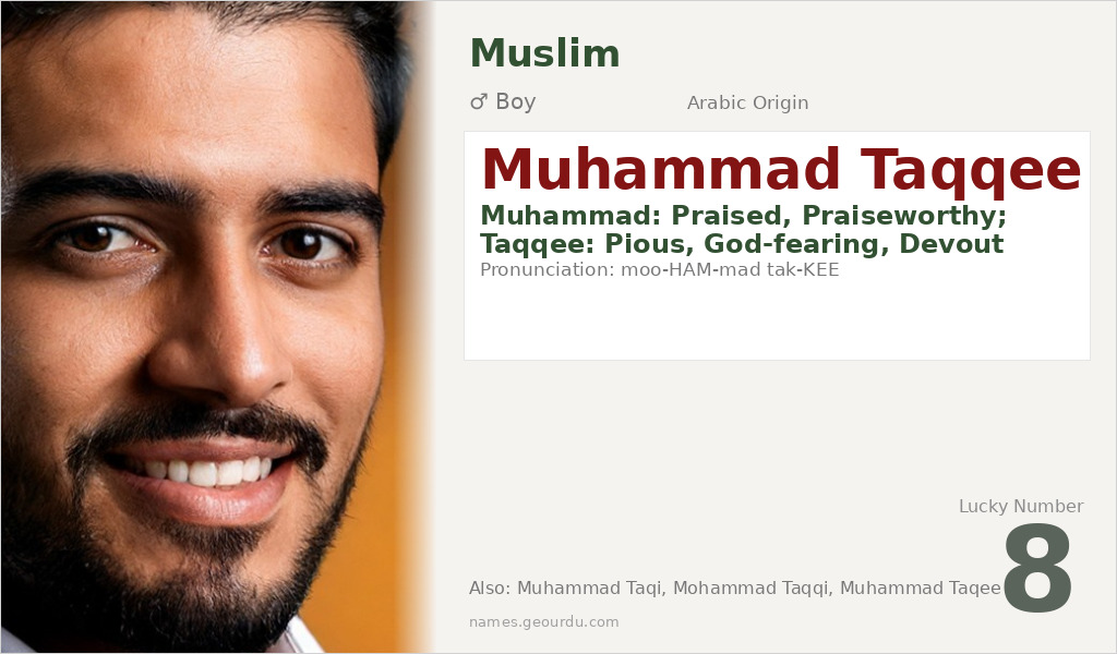 Muhammad Taqqee Name Meaning and Details
