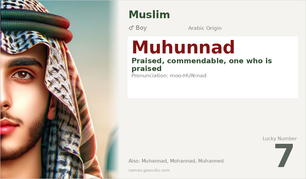 Muhunnad Name Meaning and Details
