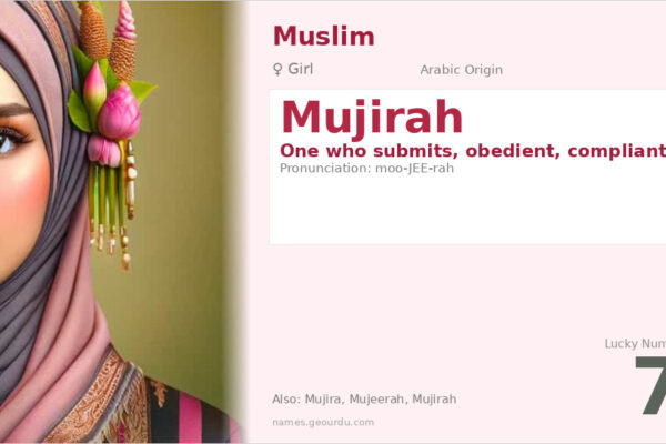 Mujirah Name Meaning — Arabic Origin, Girl Name & Details (2025)